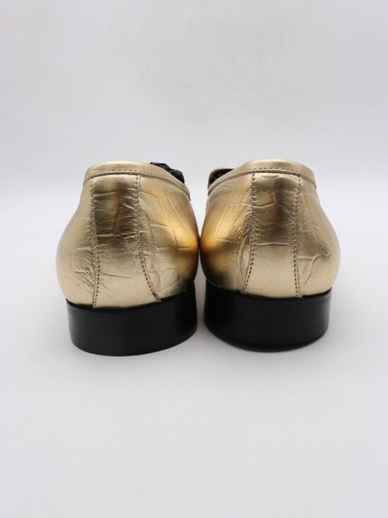 Paul Fredrick Loafers Men\'s US Size 11 M Gold Leather Slip On Dress Shoes main image 7